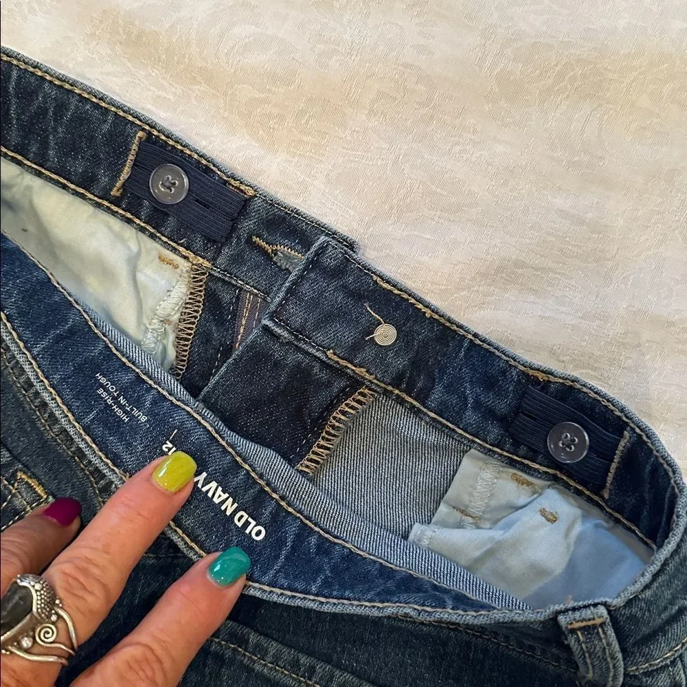 Old Navy Kids Blue Denim Jeans Shorts High Rise Size 12